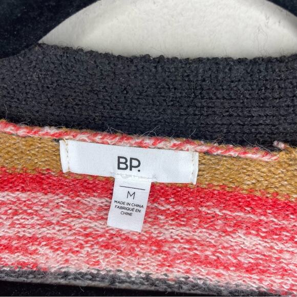 Nordstrom BP Striped Cropped Button Front Cardigan Sweater Women Size Medium - Picture 3 of 6